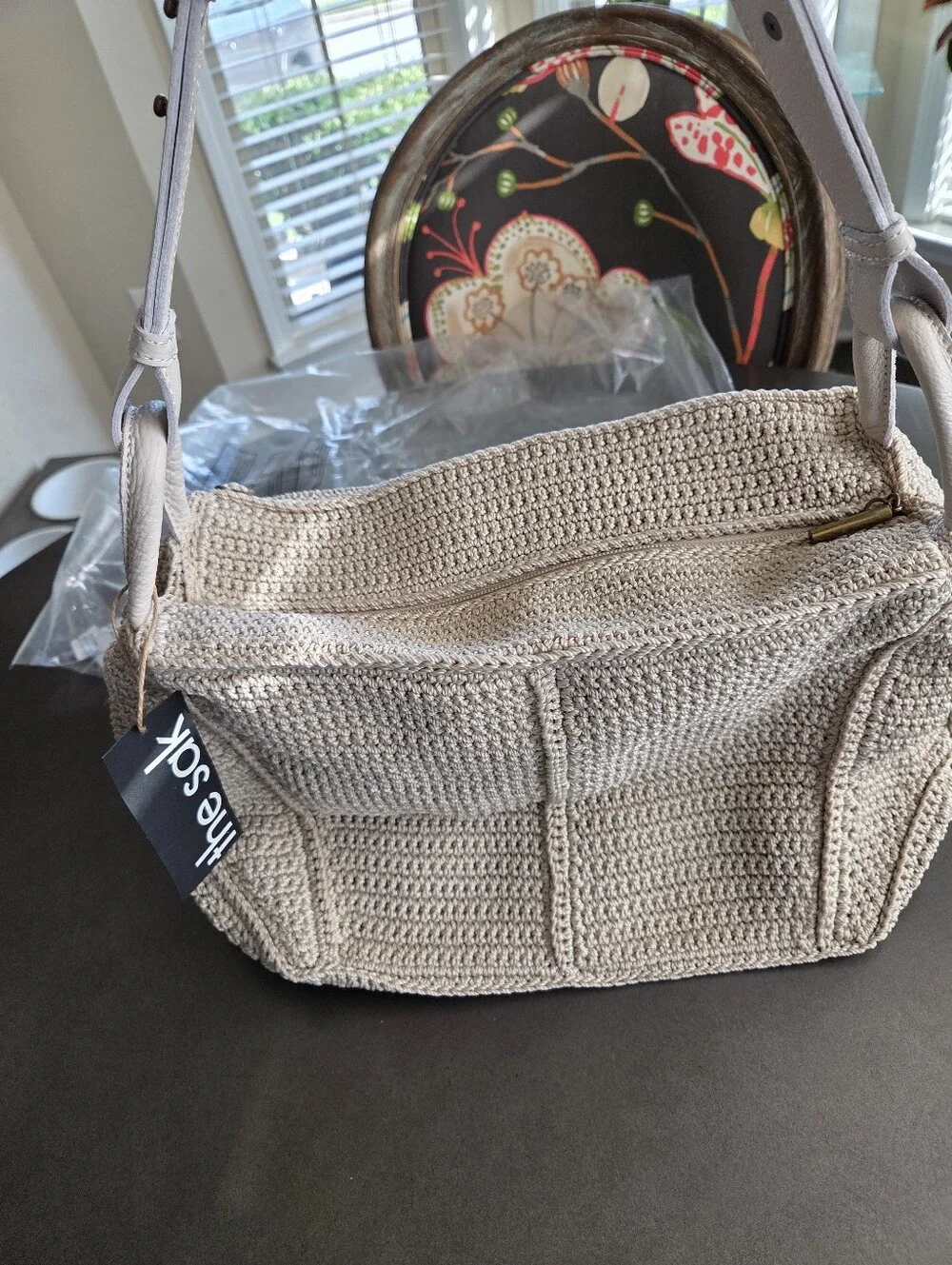 The Sak Los Feliz Slouchy Hobo NWT Hand Crochet Ecru